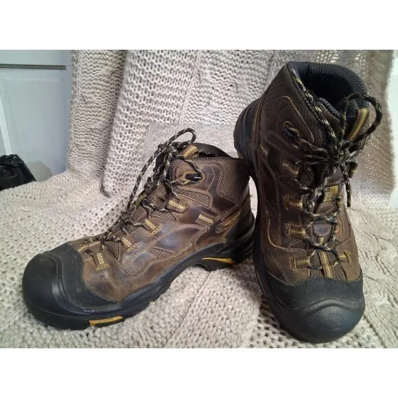 Keen Utility Mens Steel Toe Work Boots Brown Leather Size 12D With Slip-Resistan